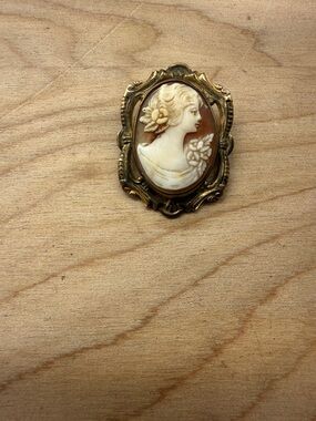 Rare Antique Shell Cameo Pendant And Brooch